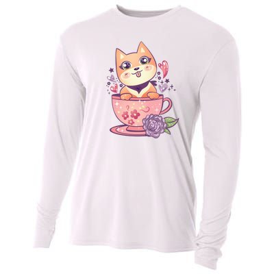 Little Teacup Dog Anime Cooling Performance Long Sleeve Crew