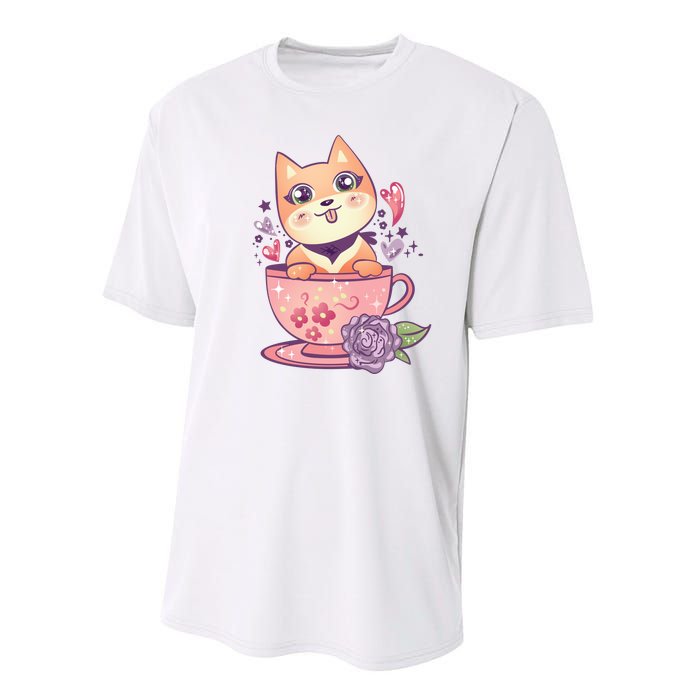 Little Teacup Dog Anime Performance Sprint T-Shirt