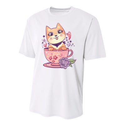 Little Teacup Dog Anime Youth Performance Sprint T-Shirt