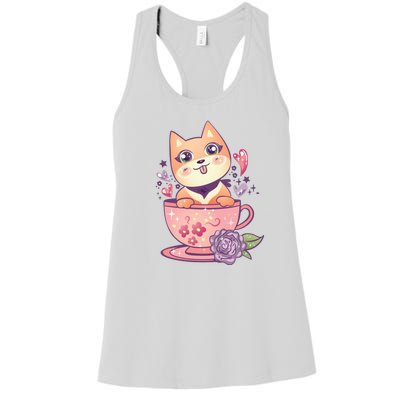 Little Teacup Dog Anime Women's Racerback Tank