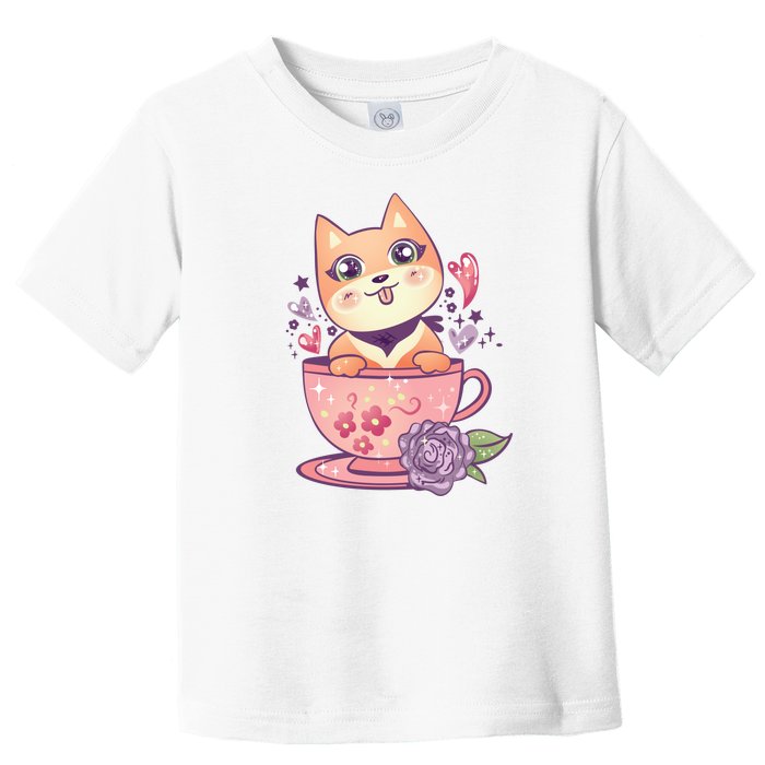 Little Teacup Dog Anime Toddler T-Shirt