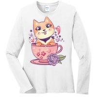 Little Teacup Dog Anime Ladies Long Sleeve Shirt