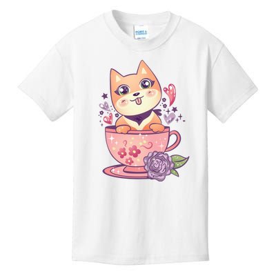 Little Teacup Dog Anime Kids T-Shirt