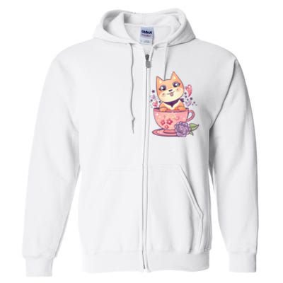 Little Teacup Dog Anime Full Zip Hoodie