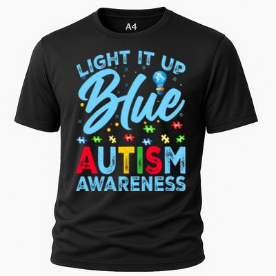 Light It Up Blue Autism Awareness Cooling Performance Crew T-Shirt