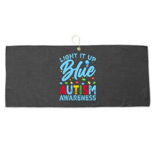 Light It Up Blue Autism Awareness Large Microfiber Waffle Golf Towel