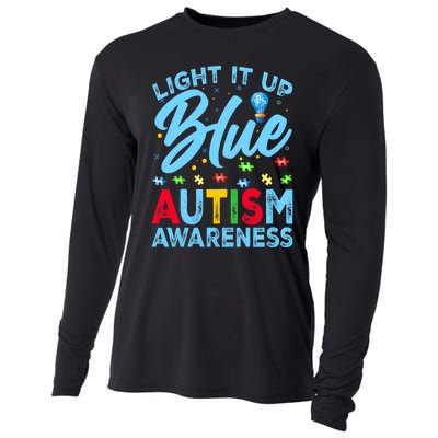 Light It Up Blue Autism Awareness Cooling Performance Long Sleeve Crew