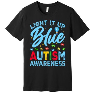 Light It Up Blue Autism Awareness Premium T-Shirt