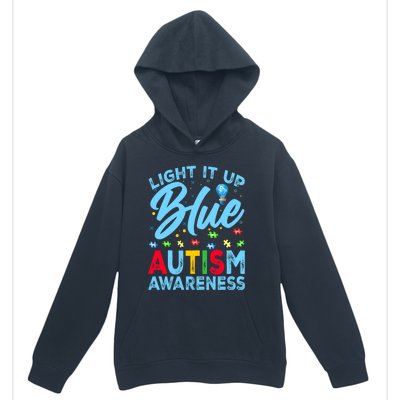 Light It Up Blue Autism Awareness Urban Pullover Hoodie