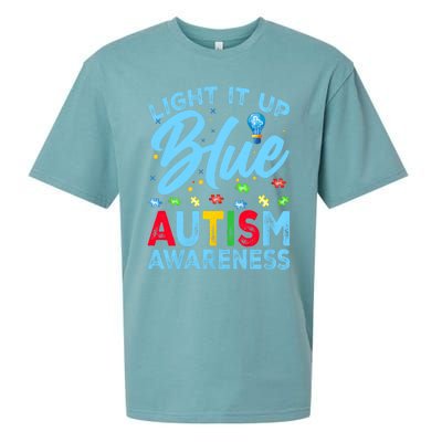 Light It Up Blue Autism Awareness Sueded Cloud Jersey T-Shirt