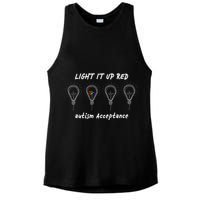 Light It Up Red Autism Acceptance Ladies PosiCharge Tri-Blend Wicking Tank