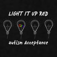 Light It Up Red Autism Acceptance Ladies PosiCharge Tri-Blend Wicking Tank