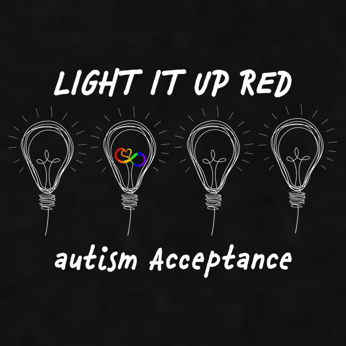 Light It Up Red Autism Acceptance Ladies PosiCharge Tri-Blend Wicking Tank
