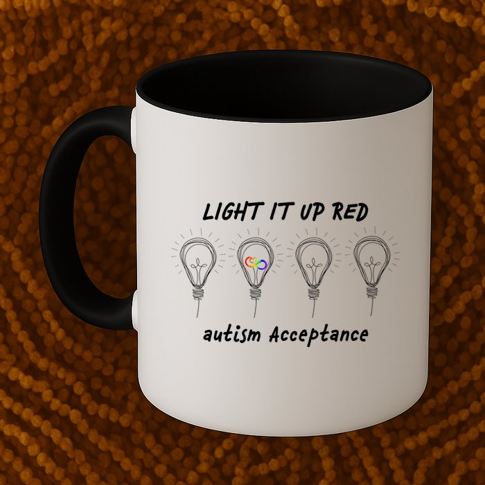 Light It Up Red Autism Acceptance Mug