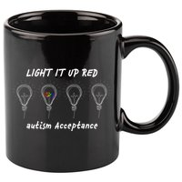 Light It Up Red Autism Acceptance 11oz C Handle Ceramic Mug