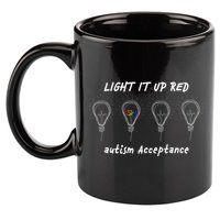 Light It Up Red Autism Acceptance 11oz C Handle Ceramic Mug