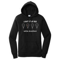 Light It Up Red Autism Acceptance Women's Pullover Hoodie