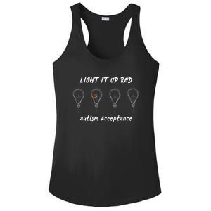 Light It Up Red Autism Acceptance Ladies PosiCharge Competitor Racerback Tank