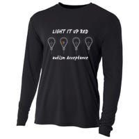 Light It Up Red Autism Acceptance Cooling Performance Long Sleeve Crew