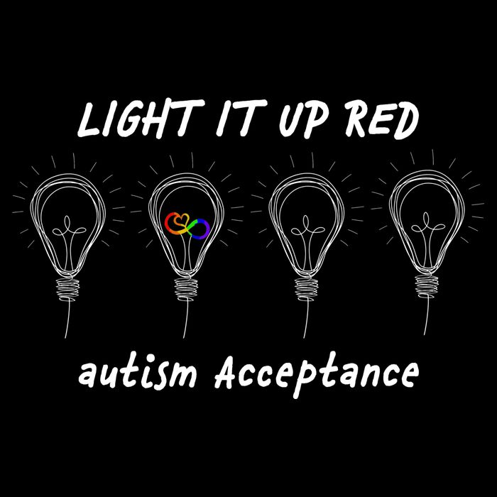 Light It Up Red Autism Acceptance Cooling Performance Long Sleeve Crew