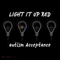 Light It Up Red Autism Acceptance Tie Dye Hoodie