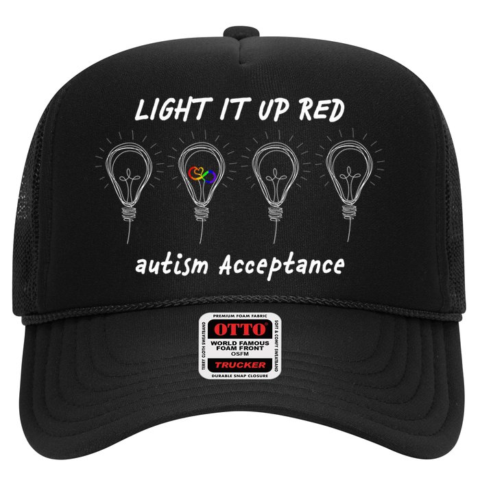 Light It Up Red Autism Acceptance Trucker Hat