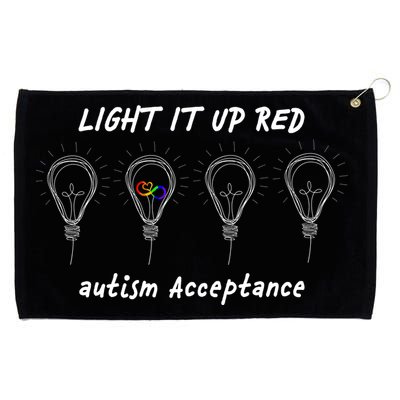 Light It Up Red Autism Acceptance Grommeted Golf Towel