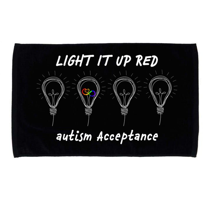 Light It Up Red Autism Acceptance Microfiber Hand Towel