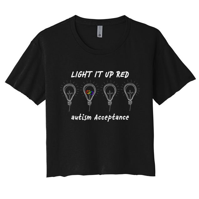 Light It Up Red Autism Acceptance Crop Top