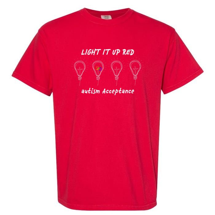 Light It Up Red Autism Acceptance Garment-Dyed Heavyweight T-Shirt