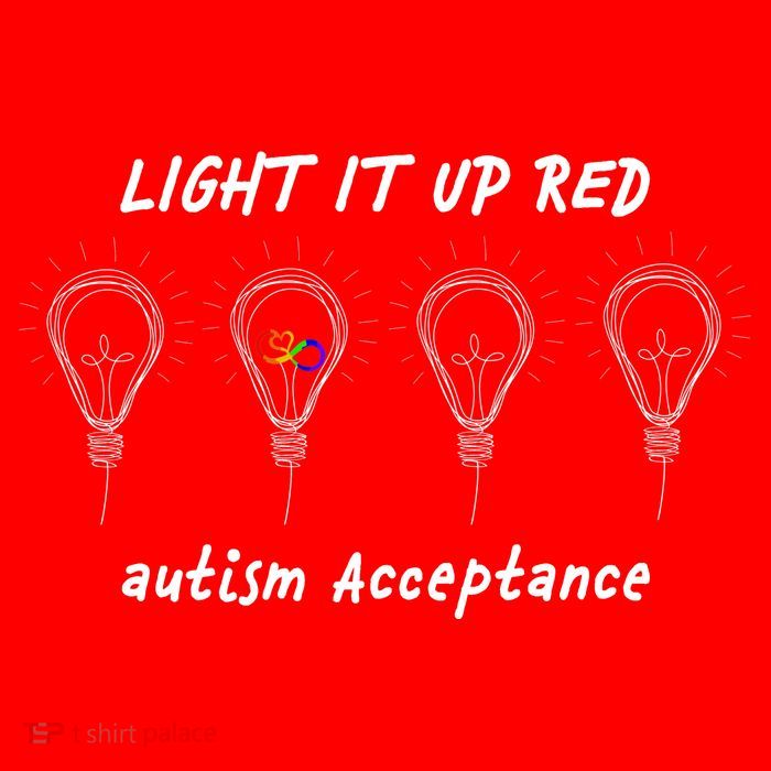 Light It Up Red Autism Acceptance Garment-Dyed Heavyweight T-Shirt