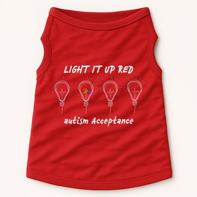Light It Up Red Autism Acceptance Doggie Tank