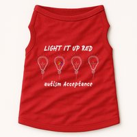 Light It Up Red Autism Acceptance Doggie Tank