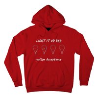 Light It Up Red Autism Acceptance Hoodie