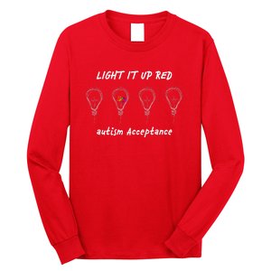 Light It Up Red Autism Acceptance Long Sleeve Shirt