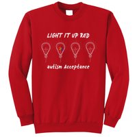 Light It Up Red Autism Acceptance Sweatshirt