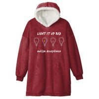 Light It Up Red Autism Acceptance Hooded Wearable Blanket