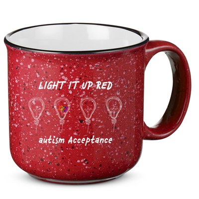 Light It Up Red Autism Acceptance 15oz Campfire Ceramic Mug