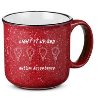 Light It Up Red Autism Acceptance 15oz Campfire Ceramic Mug
