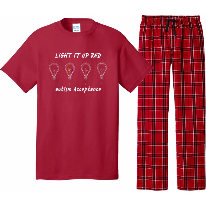 Light It Up Red Autism Acceptance Pajama Set