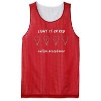 Light It Up Red Autism Acceptance Mesh Reversible Basketball Jersey Tank