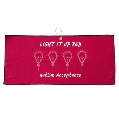 Light It Up Red Autism Acceptance Large Microfiber Waffle Golf Towel