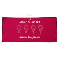 Light It Up Red Autism Acceptance Large Microfiber Waffle Golf Towel