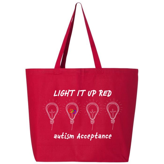 Light It Up Red Autism Acceptance 25L Jumbo Tote