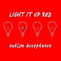 Light It Up Red Autism Acceptance Tie-Dye T-Shirt