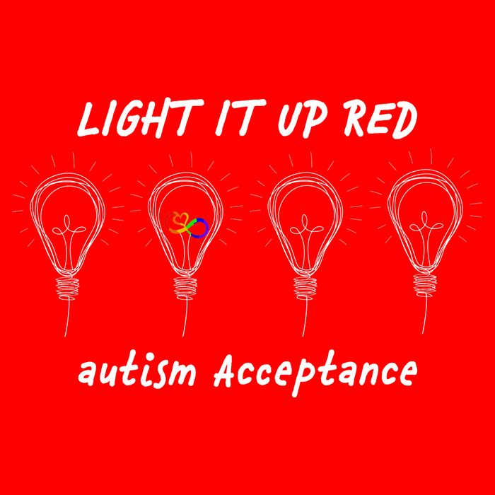 Light It Up Red Autism Acceptance Tie-Dye T-Shirt