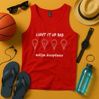 Light It Up Red Autism Acceptance Tank Top