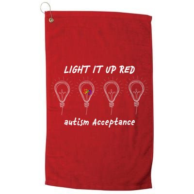 Light It Up Red Autism Acceptance Golf Towel