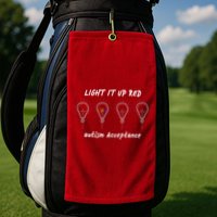 Light It Up Red Autism Acceptance Golf Towel