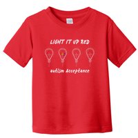 Light It Up Red Autism Acceptance Toddler T-Shirt